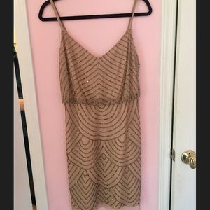 Tan jewel covered dress